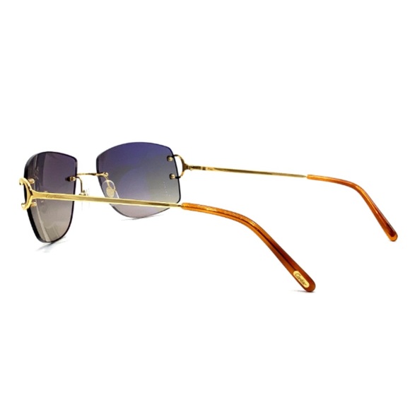 Cartier C Decor Men's Sunglasses CT0008RS-001 Gold Frame Gradient Grey Lens - Picture 6 of 10